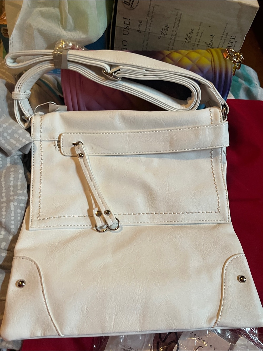 White Women’s Crossbody Bag - Classic Minimalist Style